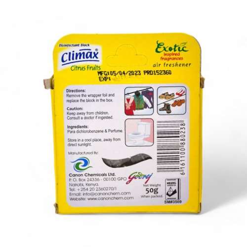 Climax Disinfectant Block Small 144X50g YELLOW
