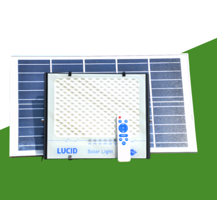 The LUCID 300W Solar Flood Light is a high-brightness, eco-friendly outdoor lighting solution designed for residential and commercial security, featuring a durable IP65-rated, rainproof, and corrosion-resistant housing. It provides all-night illumination, typically featuring a large polycrystalline solar panel, a high-capacity lithium-ion battery, and remote-controlled, automatic dusk-to-dawn functionality.