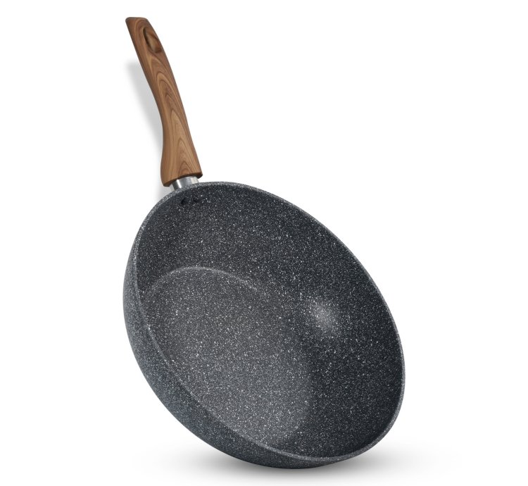 HOMEWAY 28CM MARBLE WOK - FORGED -HW3417