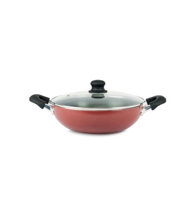 HOMEWAY NONSTICK WOK WITH LID  28 CM - HW231