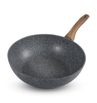 HOMEWAY 28CM MARBLE WOK - FORGED -HW3417