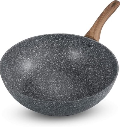 HOMEWAY 30CM MARBLE WOK - FORGED - HW3418