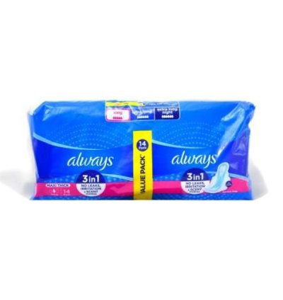 Always Sanitary Pads 3 in 1, Maxi Thick, Long Duo