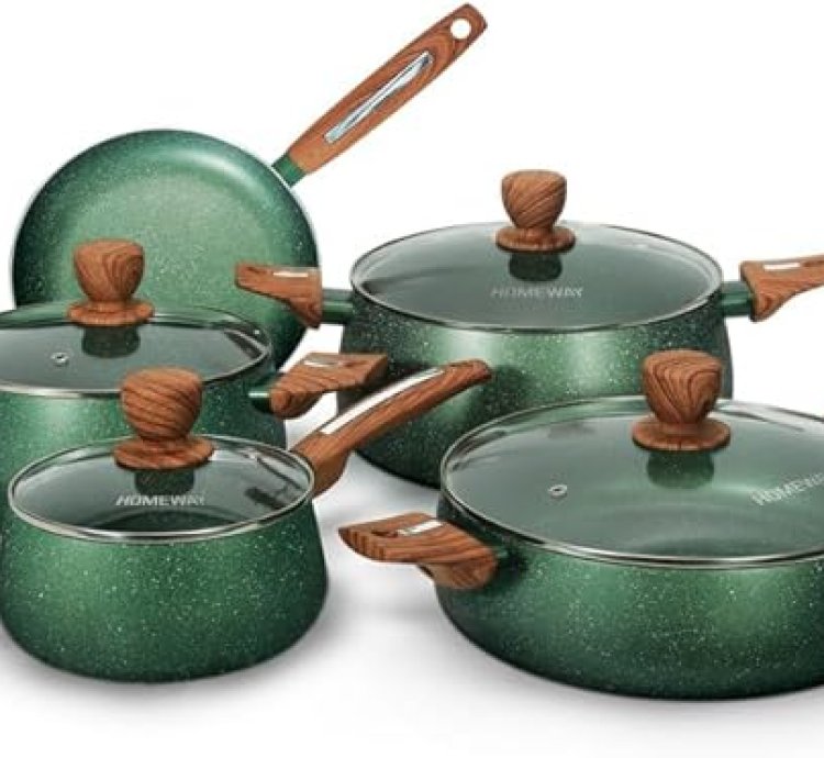 HOMEWAY 9PCS MARBLE CK WARE (MARBELASERIES)-HW3691
