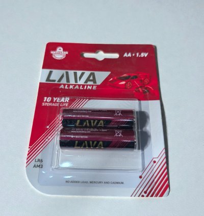 LAVA ALKALINE BATTERIES AA2 6x8
