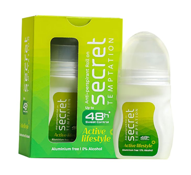 Secret Temptation Active Lifestyle Roll On for Women Aluminium Free Antiperspirant Roll On 50 ml